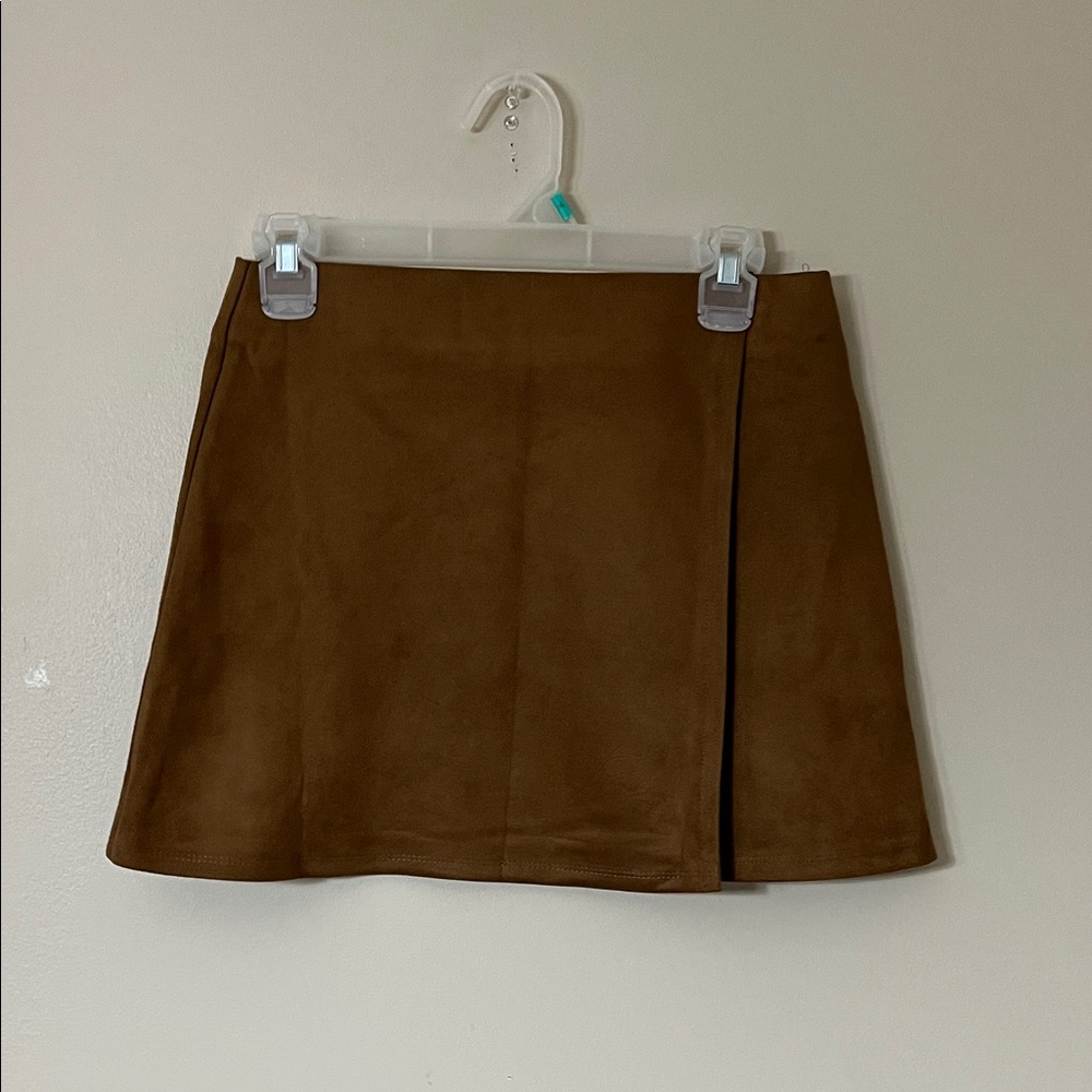 Mango Chocolate Brown vegan suede Mini Skirt